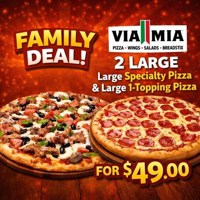 Large Specialty Pizza + Large 1 Topping.