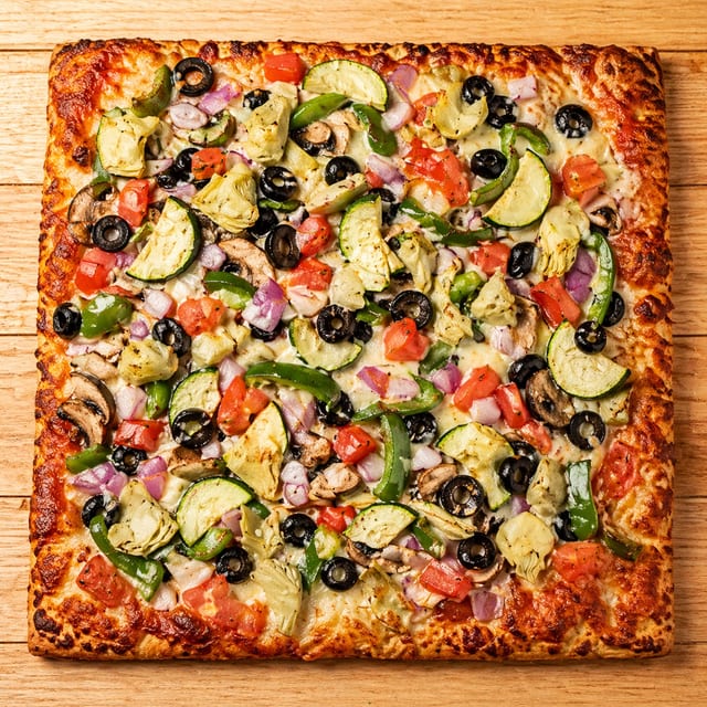 Veggie Deluxe Flatbread Pizza.