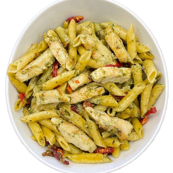 Creamy Pesto Chicken Pasta.